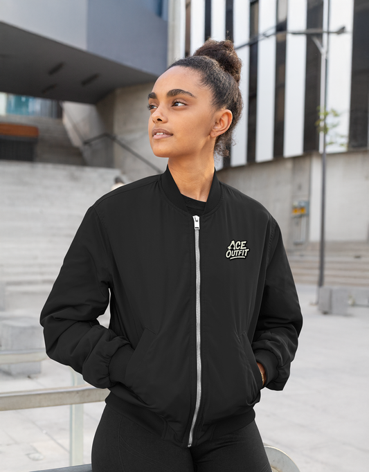 BLOUSON BOMBER NOIR PERSONNALISÉ FEMME